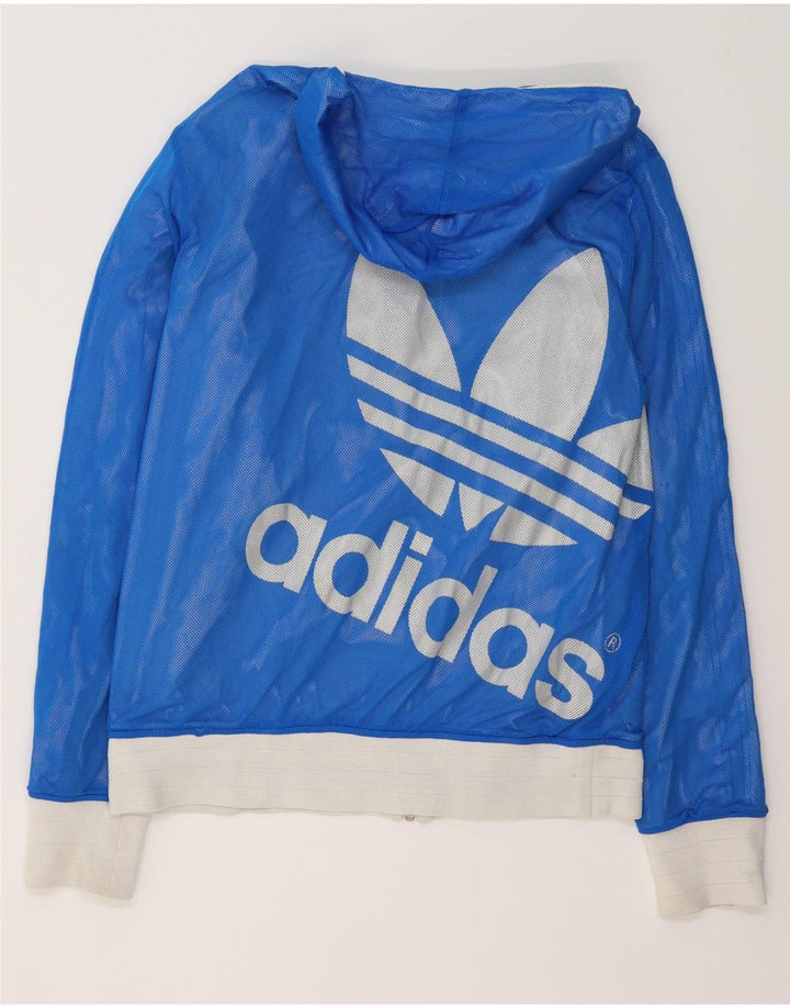 Adidas Mens Graphic Hooded Reversible Jacket UK 38 Medium White Colourblock