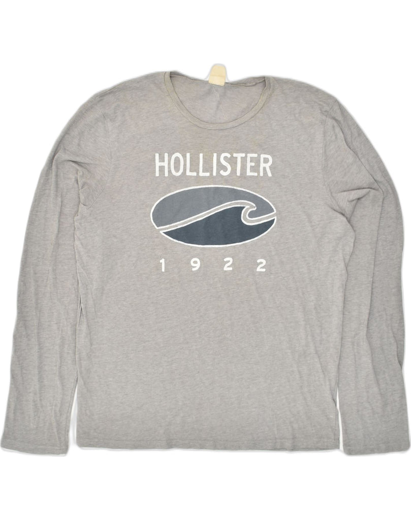 HOLLISTER Womens Graphic Top Long Sleeve UK 18 XL Grey Cotton | Vintage Hollister | Thrift | Second-Hand Hollister | Used Clothing | Messina Hembry 