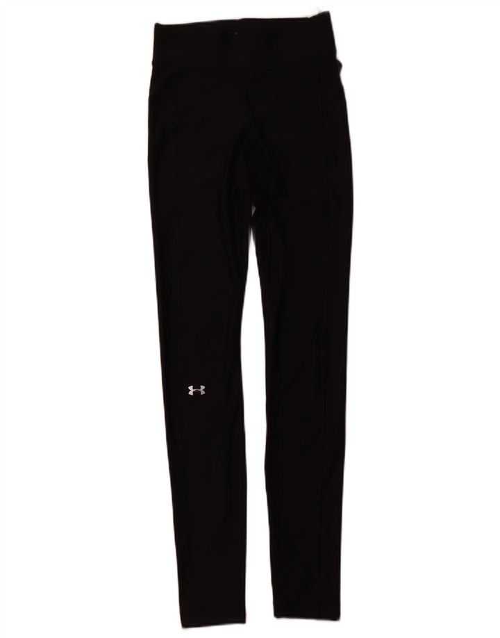 UNDER ARMOUR Womens Heat Gear Leggings UK 4 XS Black Polyester