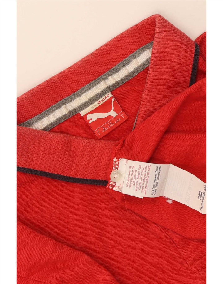 Puma Mens Polo Shirt Large Red Cotton