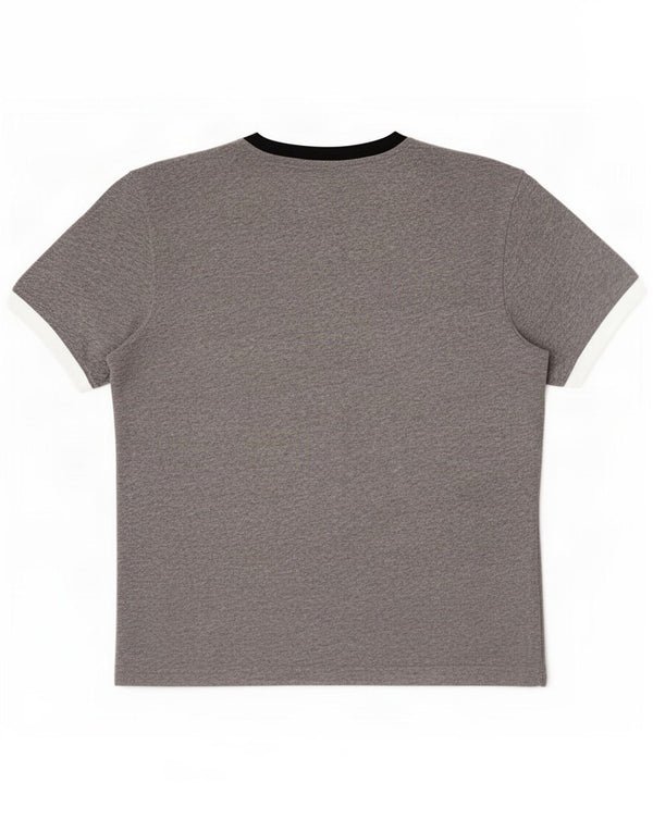 Champion Mens Graphic T-Shirt Top Large Grey Colourblock Cotton
