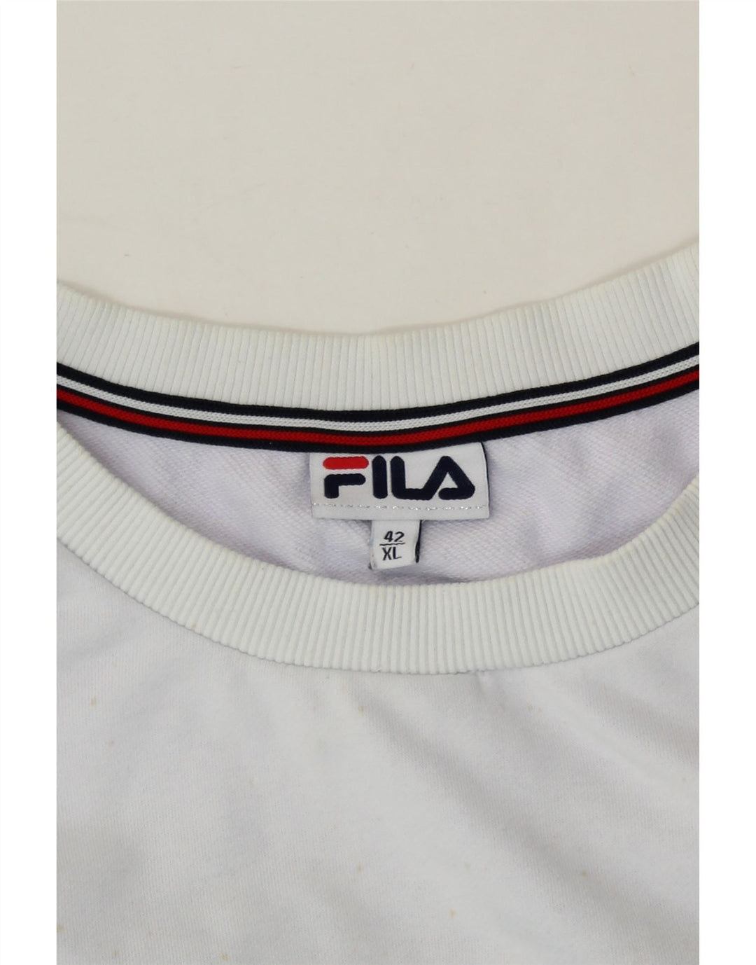 FILA Womens Graphic Oversized Sweatshirt Jumper UK 18 XL White Colourblock Vintage Fila and Second-Hand Fila from Messina Hembry 