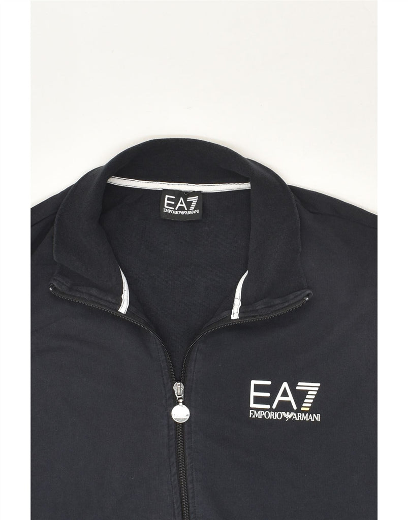 EMPORIO ARMANI Womens Tracksuit Top Jacket UK 18 XL Black Cotton | Vintage Emporio Armani | Thrift | Second-Hand Emporio Armani | Used Clothing | Messina Hembry 