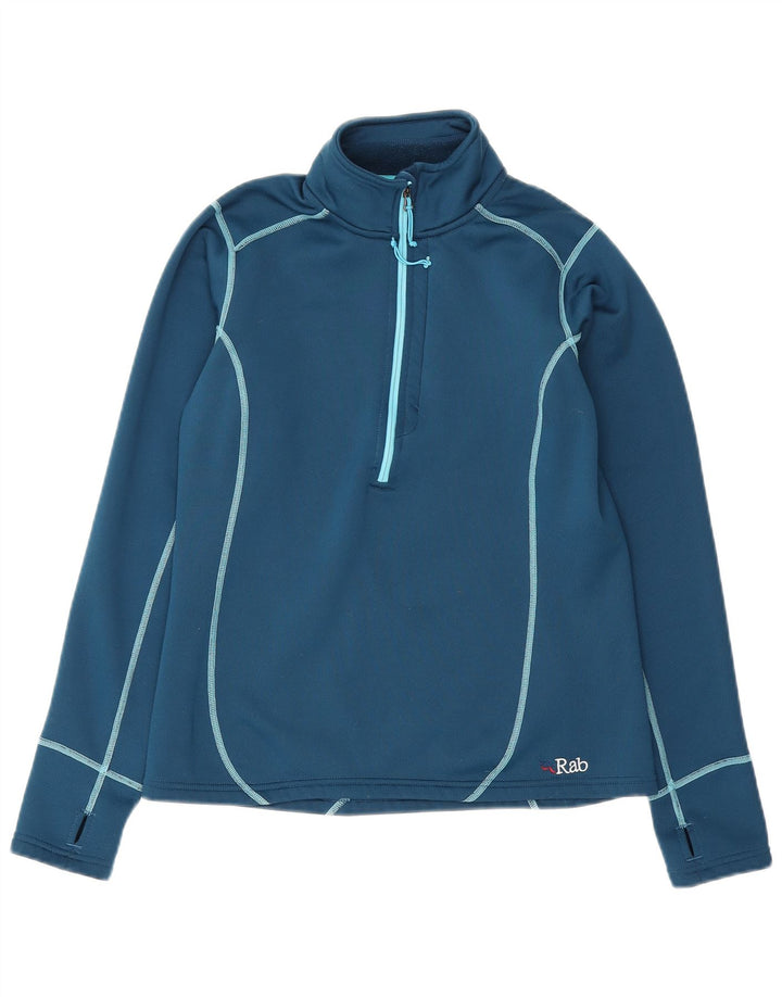 Rab Womens Zip Neck Sweatshirt Jumper UK 12 Medium Blue Polyester