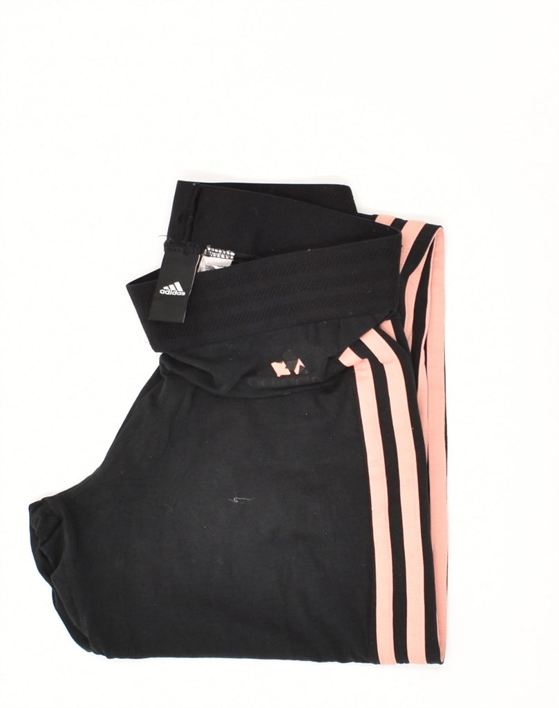 ADIDAS Womens Leggings UK 4 XS  Black Cotton | Vintage Adidas | Thrift | Second-Hand Adidas | Used Clothing | Messina Hembry 