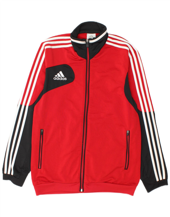 ADIDAS Mens Tracksuit Top Jacket UK 36/38 Small Red Colourblock Polyester