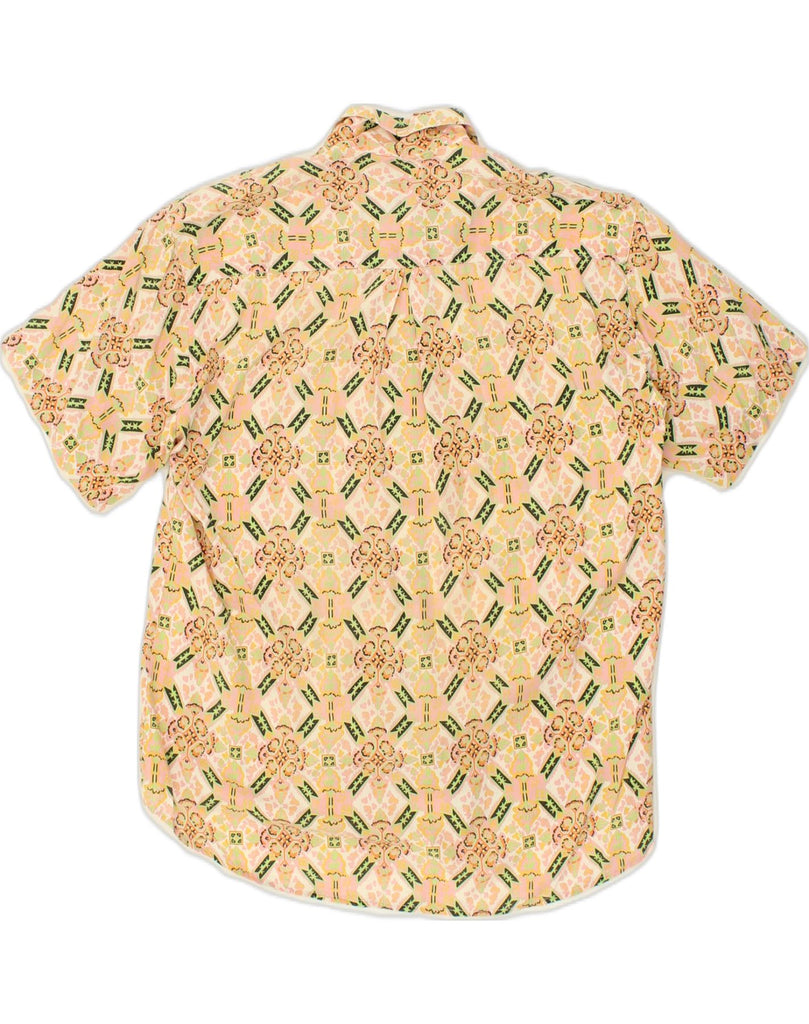 POP 84 Mens Short Sleeve Shirt Small Beige Floral Cotton | Vintage POP 84 | Thrift | Second-Hand POP 84 | Used Clothing | Messina Hembry 