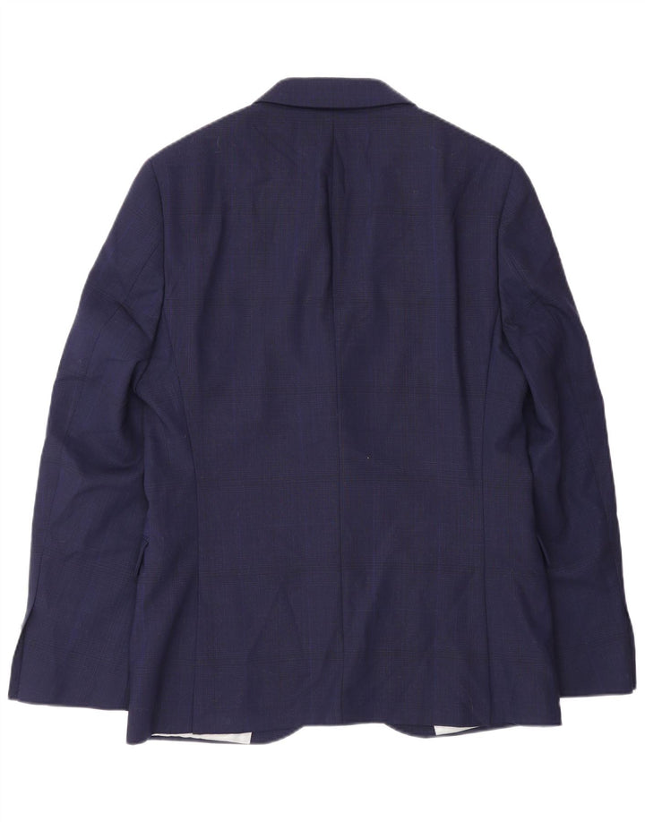 Dkny Mens 2 Button Slim Fit Blazer Jacket UK 38 Medium Navy Blue Wool