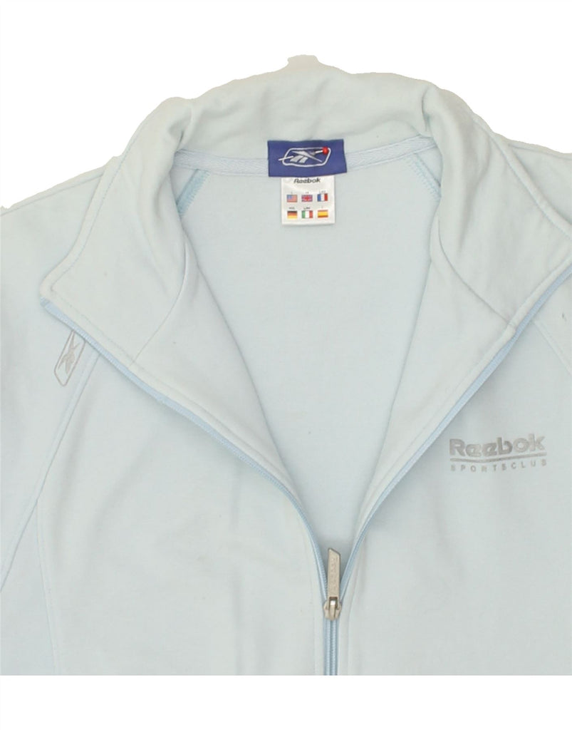 REEBOK Womens Tracksuit Top Jacket UK 14 Large  Blue Cotton | Vintage Reebok | Thrift | Second-Hand Reebok | Used Clothing | Messina Hembry 