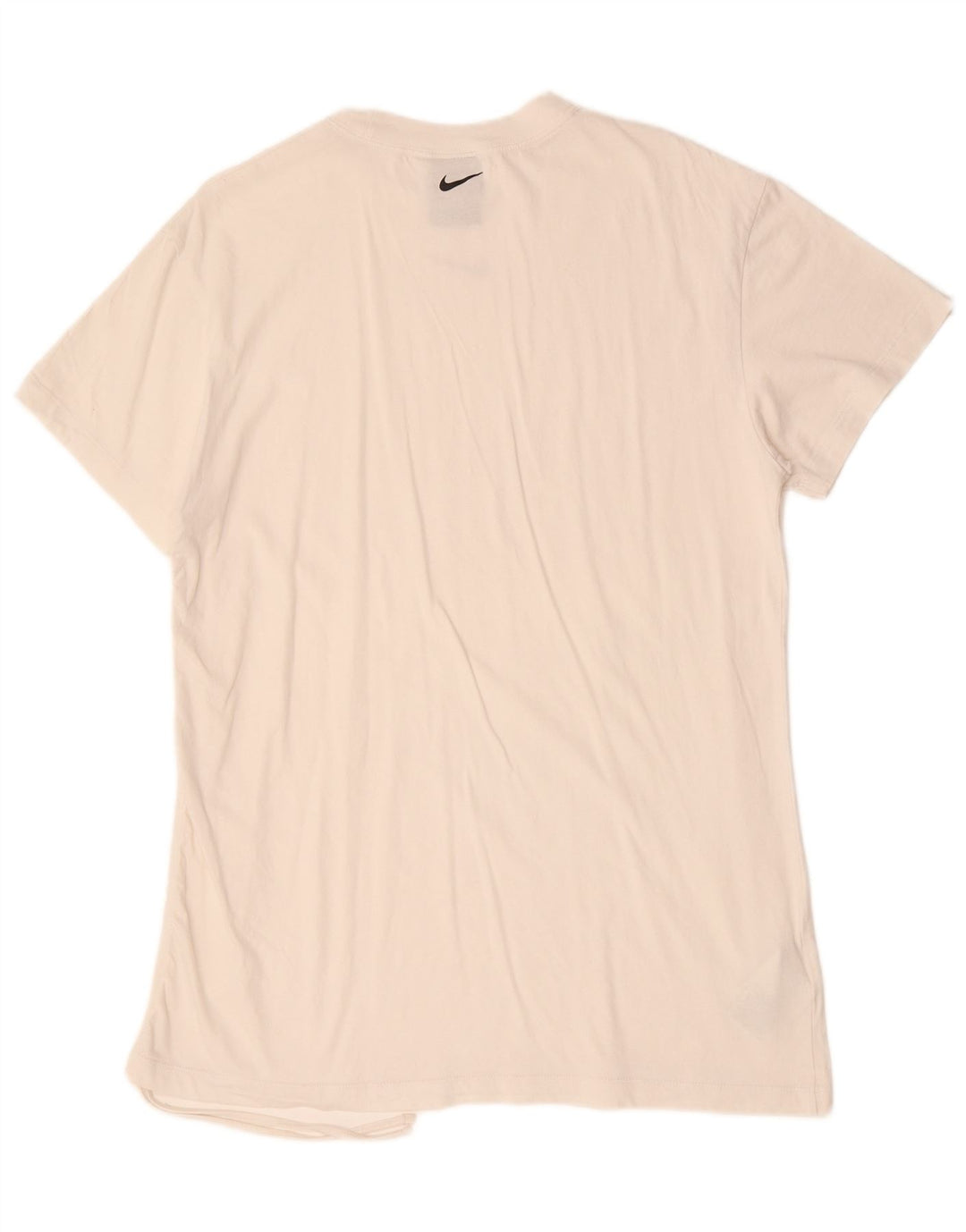 NIKE Womens Loose Fit T-Shirt Top UK 14 Medium White Cotton
