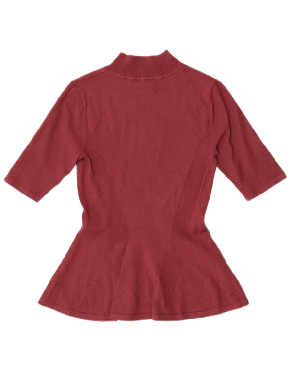 Massimo Dutti Womens Blouse Top UK 8 Small Red