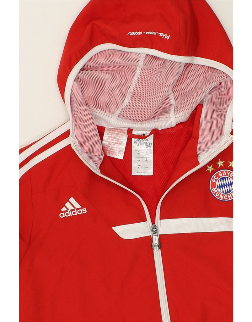 ADIDAS Boys Hooded Tracksuit Top Jacket 11-12 Years Red Polyester | Vintage Adidas | Thrift | Second-Hand Adidas | Used Clothing | Messina Hembry 