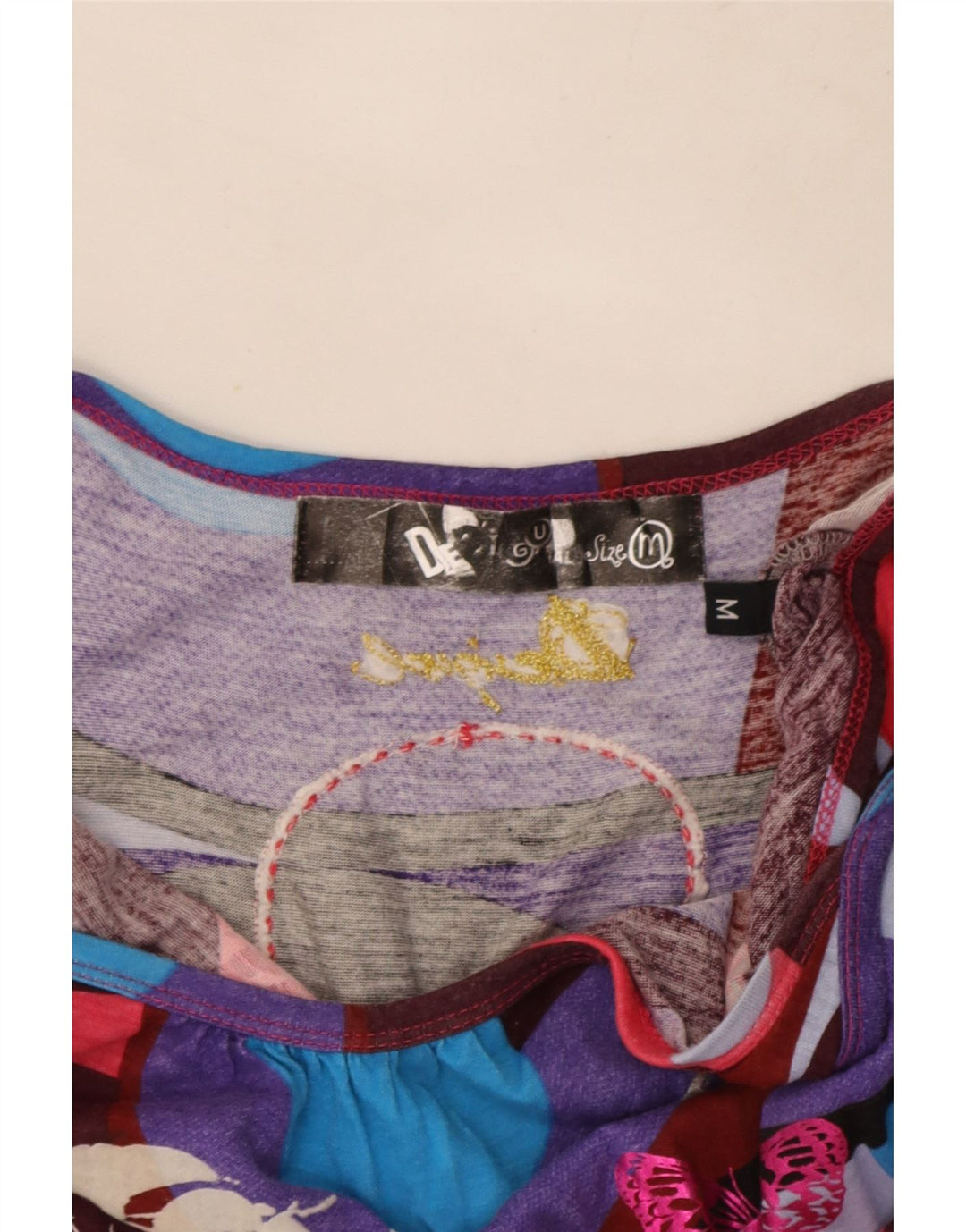 Desigual Womens Graphic Cami Top UK 12 Medium Multicoloured Butterfly