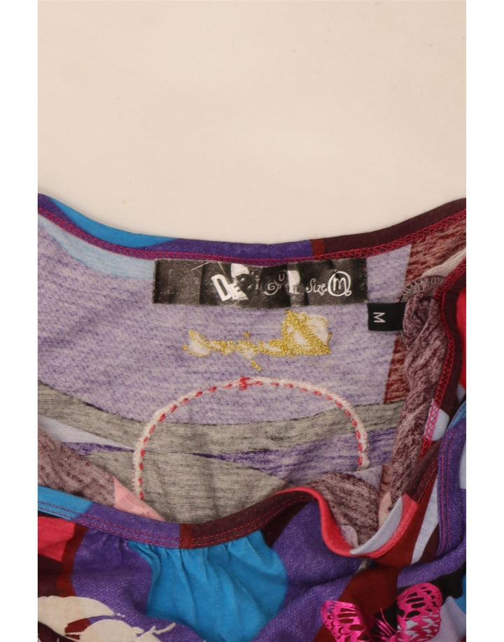 Desigual Womens Graphic Cami Top UK 12 Medium Multicoloured Butterfly