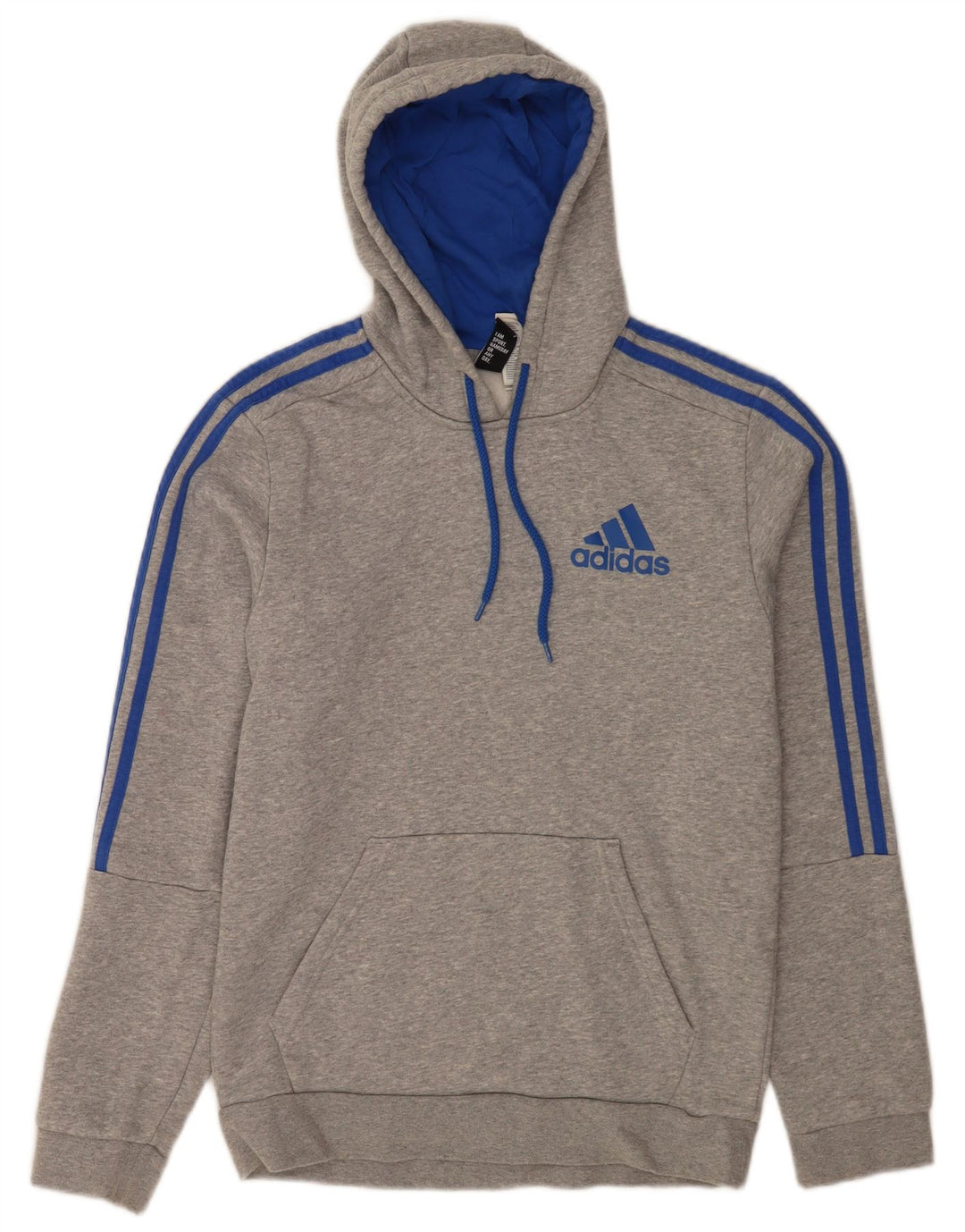 Adidas Mens Hoodie Jumper Small Grey Flecked Cotton