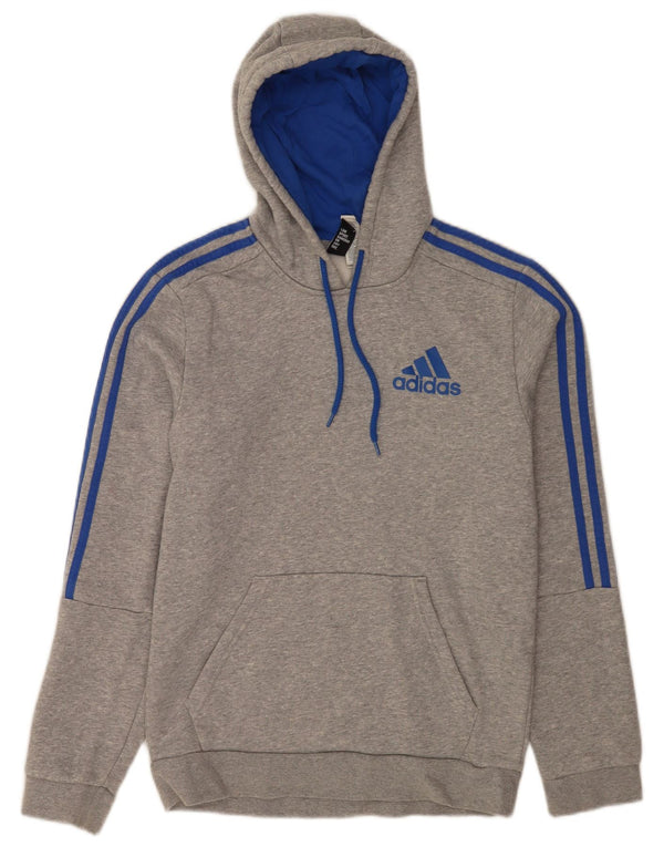 Adidas Mens Hoodie Jumper Small Grey Flecked Cotton