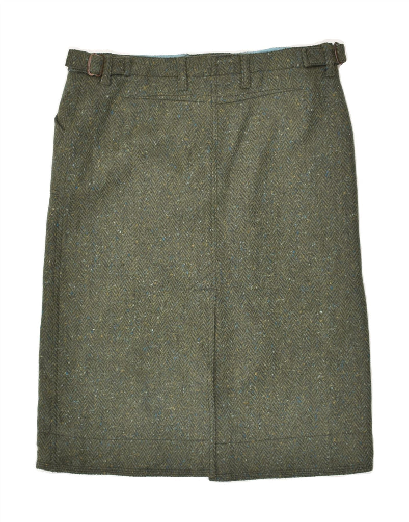 TIMBERLAND Womens Straight Skirt US 8 Medium W30 Khaki Chevron Wool Vintage Timberland and Second-Hand Timberland from Messina Hembry 