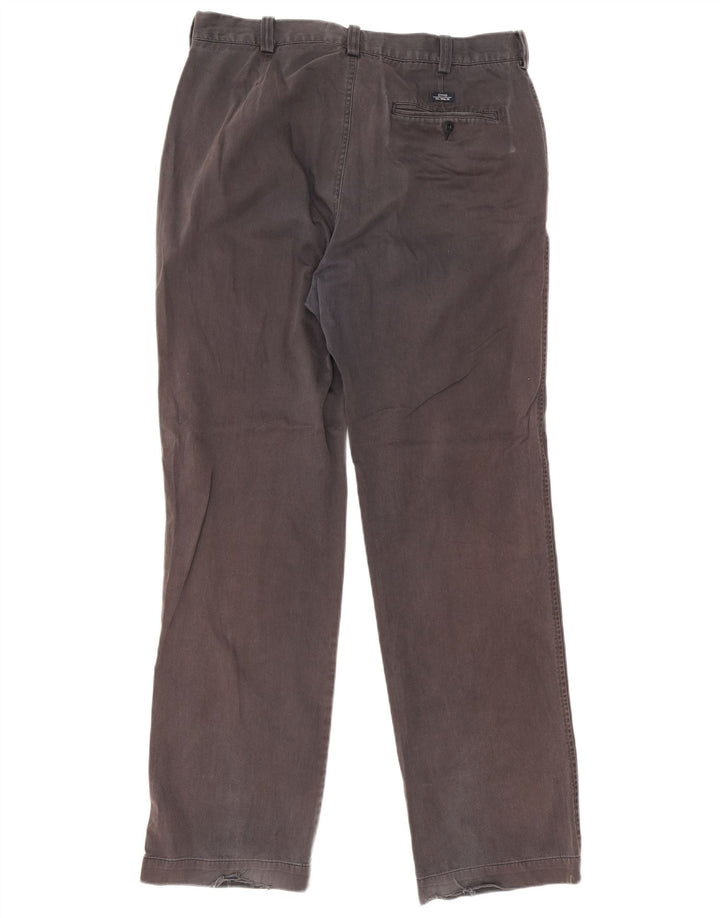 Marks & Spencer Mens Blue Harbour Straight Chino Trousers W34 L33 Grey