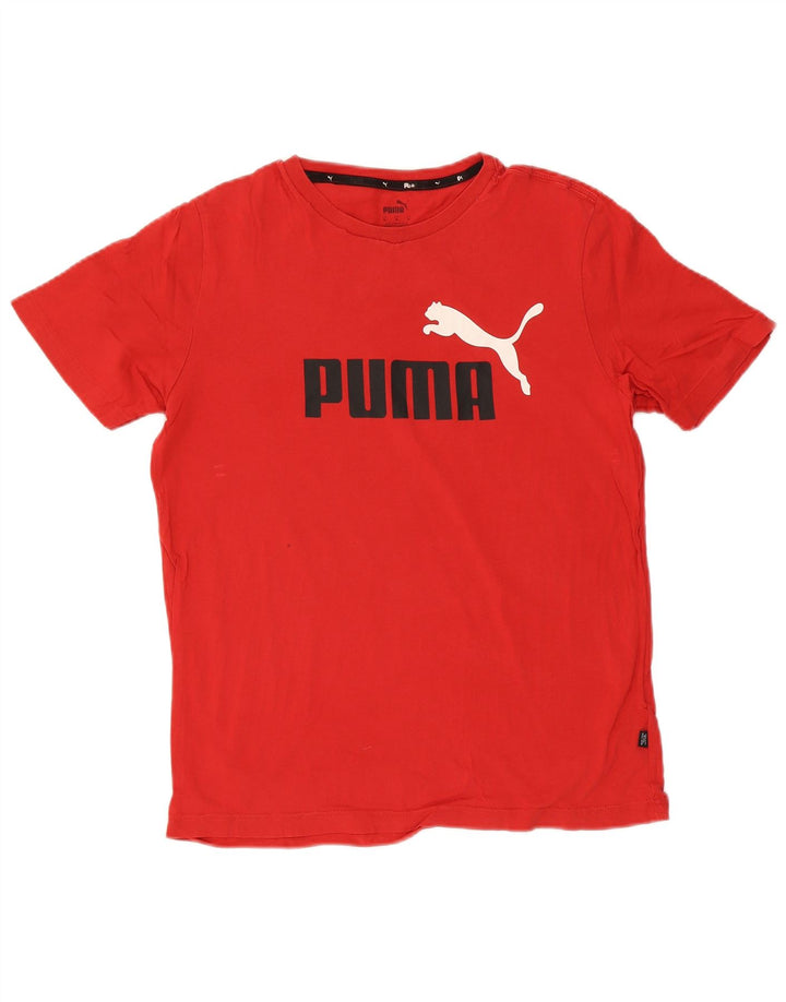 Puma Mens Graphic T-Shirt Top Medium Red Cotton