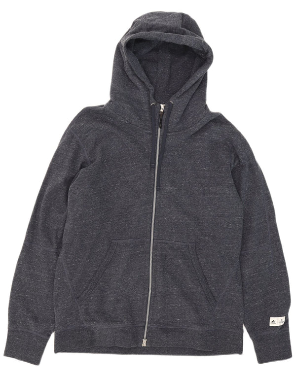 Adidas Mens Zip Hoodie Sweater XL Navy Blue Flecked Cotton