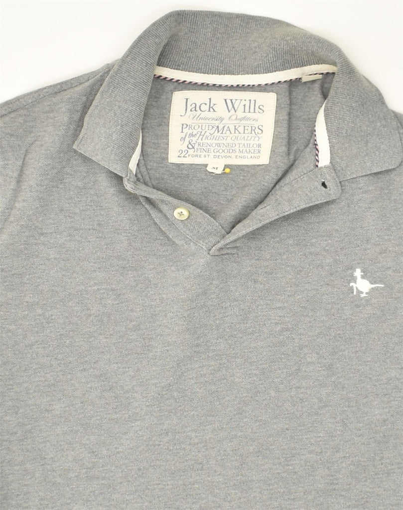 JACK WILLS Mens Polo Shirt Medium Grey Cotton | Vintage Jack Wills | Thrift | Second-Hand Jack Wills | Used Clothing | Messina Hembry 