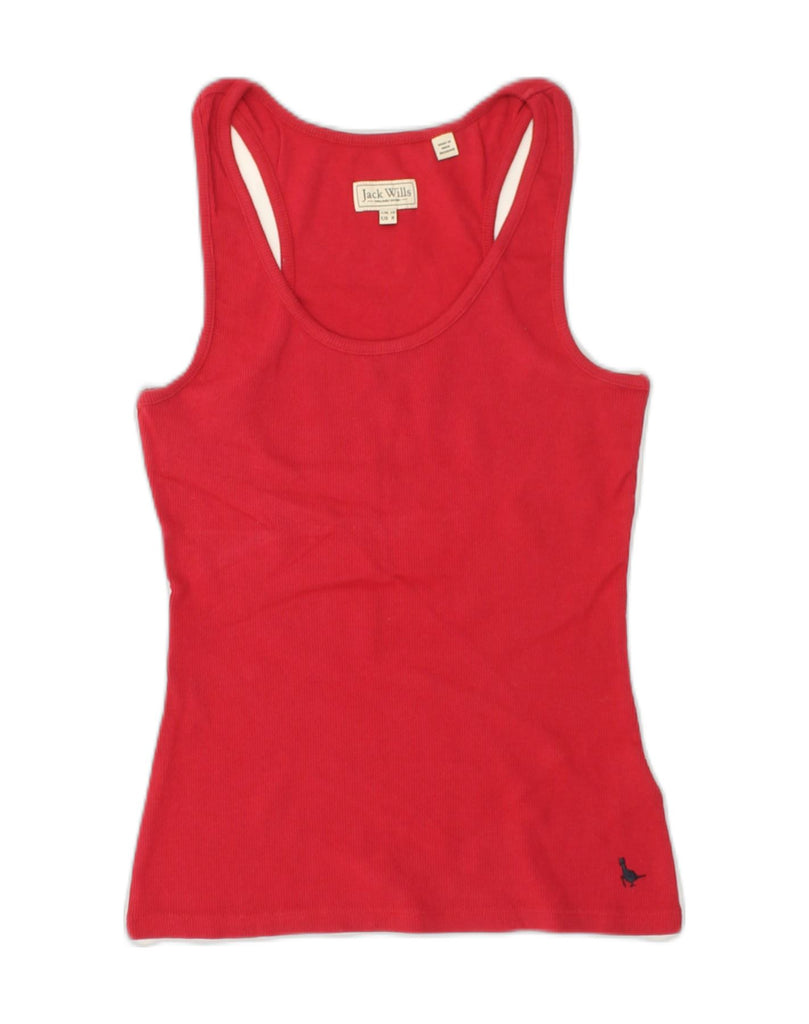 JACK WILLS Womens Vest Top UK 12 Medium Red Cotton | Vintage Jack Wills | Thrift | Second-Hand Jack Wills | Used Clothing | Messina Hembry 