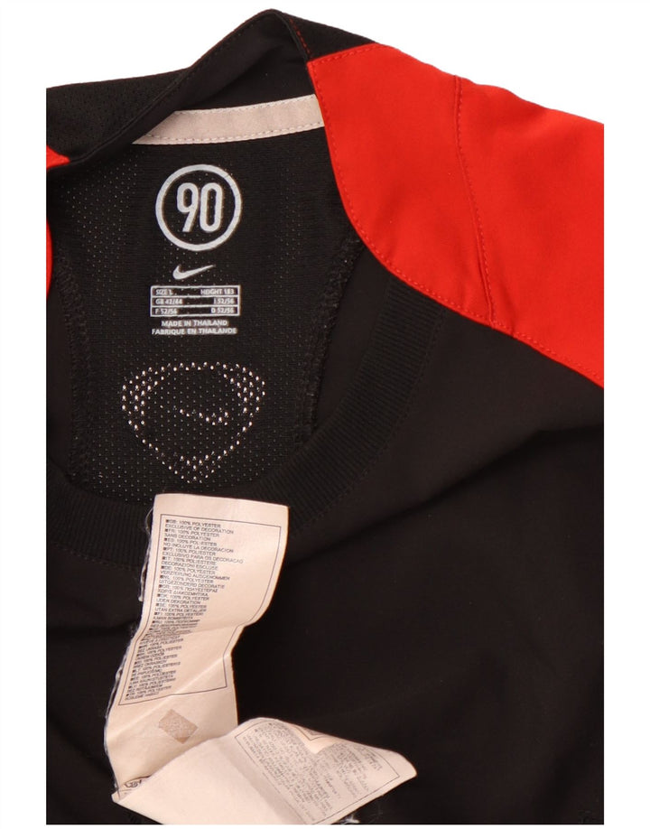 NIKE Mens Dri Fit T-Shirt Top UK 42/44 Large Black Colourblock Polyester