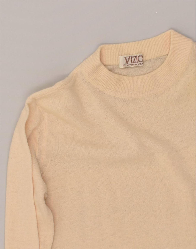 VINTAGE Womens Crew Neck Jumper Sweater IT 46 Large Beige Wool | Vintage Vintage | Thrift | Second-Hand Vintage | Used Clothing | Messina Hembry 