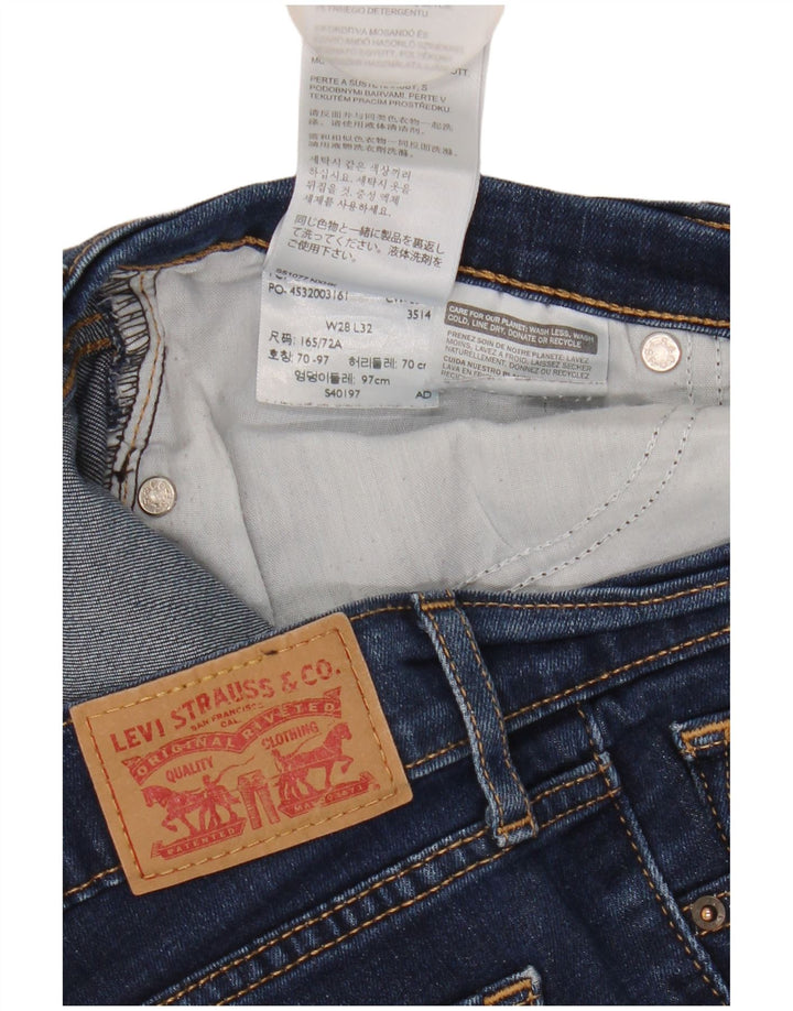 Levi's Womens 714 Straight Jeans W28 L27 Blue Cotton