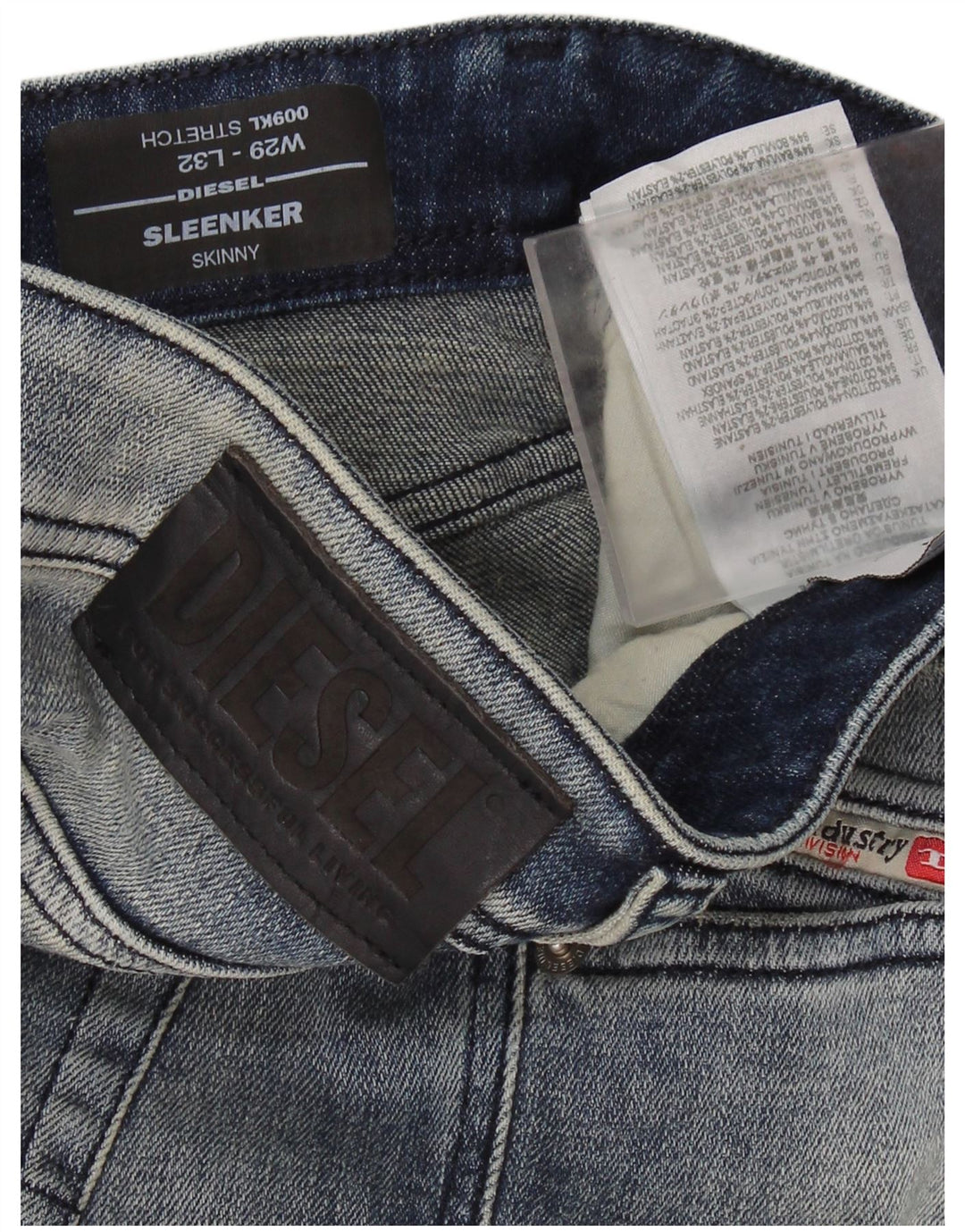 DIESEL Womens Sleenker Skinny Jeans W29 L25 Blue Cotton