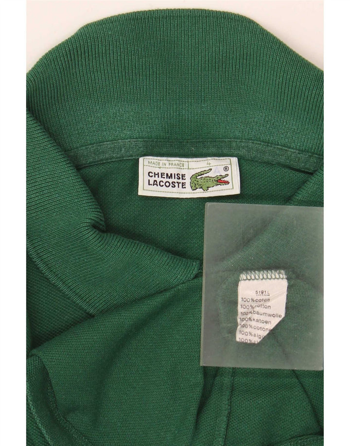 Lacoste Mens Long Sleeve Polo Shirt Size 4 Medium Green Cotton