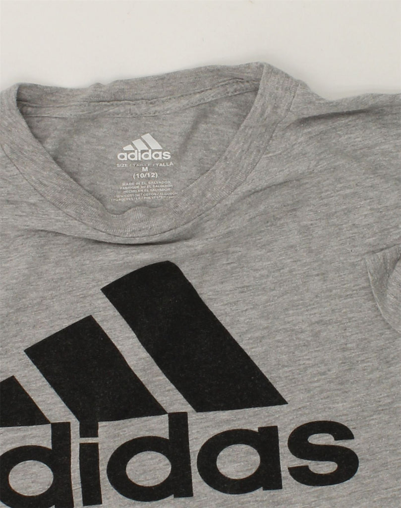 ADIDAS Boys Graphic T-Shirt Top 10-11 Years Medium Grey | Vintage Adidas | Thrift | Second-Hand Adidas | Used Clothing | Messina Hembry 