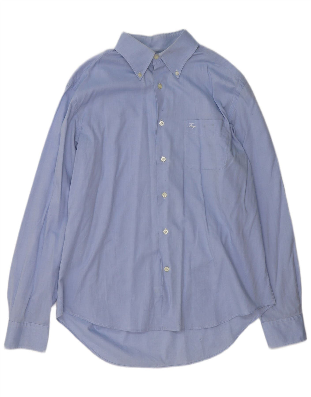 Fay Mens Shirt Size 44 17 1/2 XL Blue Cotton