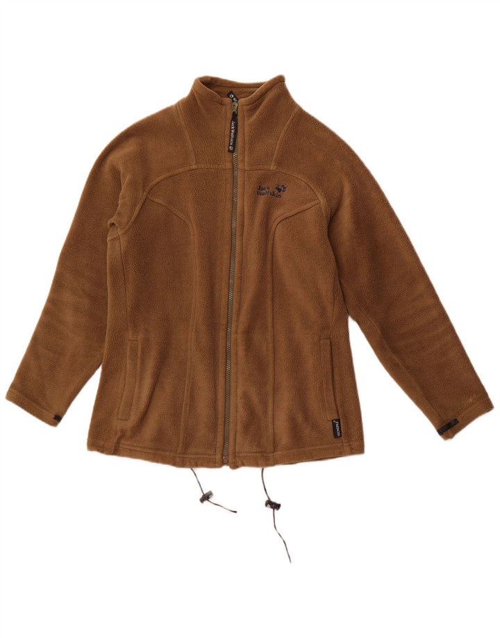 JACK WOLFSKIN Womens Oversized Fleece Jacket UK 6 XS Brown