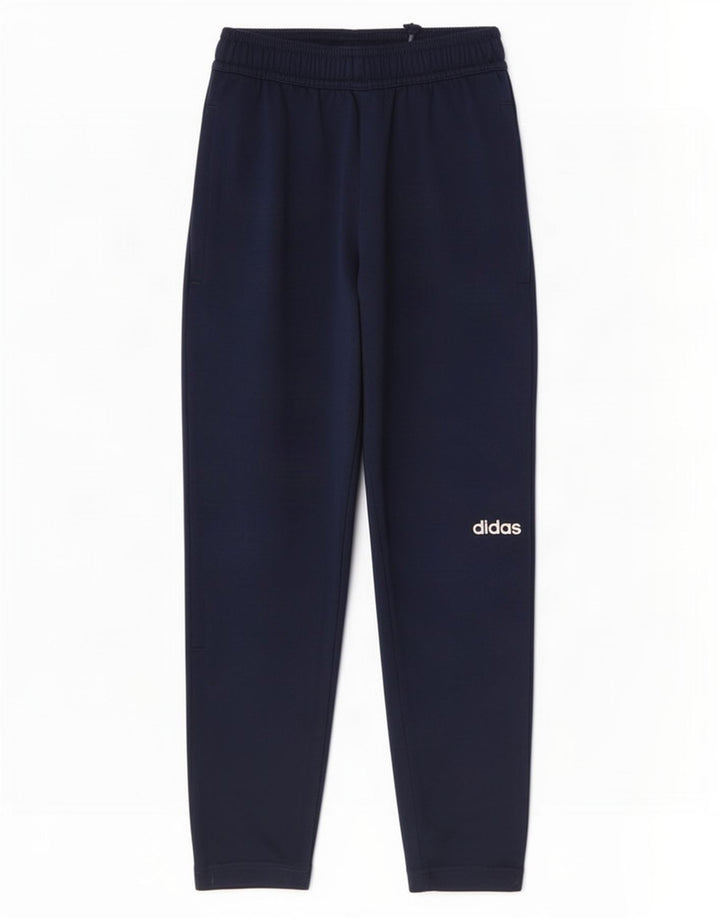 Adidas Boys Climalite Tracksuit Trousers 7-8 Years Navy Blue Polyester