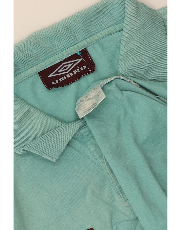 Umbro Mens Graphic Polo Shirt Large Turquoise Cotton