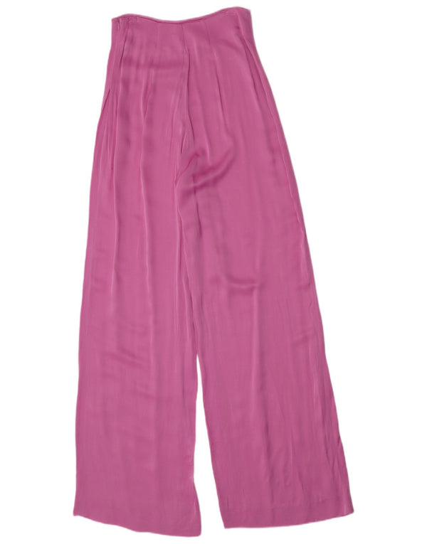 Zara Womens High Waist Wide Leg Casual Trousers Medium W28 L33 Pink