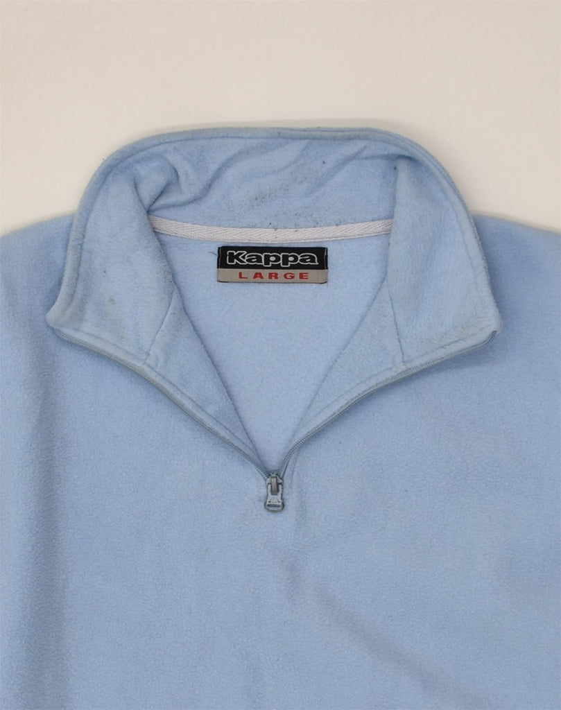 KAPPA Mens Zip Neck Fleece Jumper Large Blue Polyester | Vintage Kappa | Thrift | Second-Hand Kappa | Used Clothing | Messina Hembry 