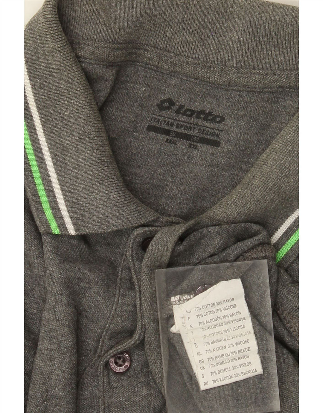Lotto Mens Polo Shirt 2XL Grey Cotton