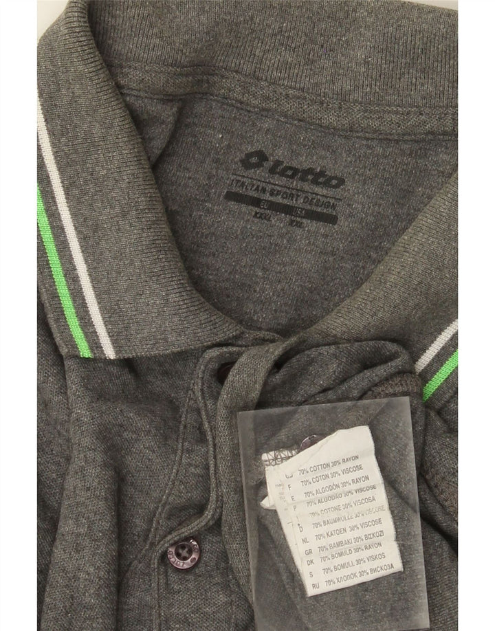 Lotto Mens Polo Shirt 2XL Grey Cotton