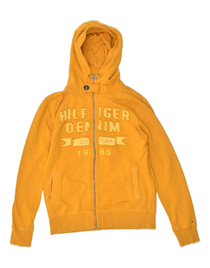 TOMMY HILFIGER Boys Graphic Zip Hoodie Sweater 13-14 Years Yellow Cotton | Vintage Tommy Hilfiger | Thrift | Second-Hand Tommy Hilfiger | Used Clothing | Messina Hembry 