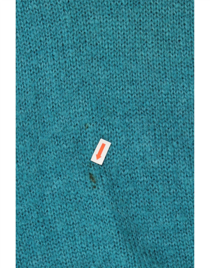 VINTAGE Womens Front Tie Crew Neck Jumper Sweater UK 16 Large Blue Vintage Vintage and Second-Hand Vintage from Messina Hembry 