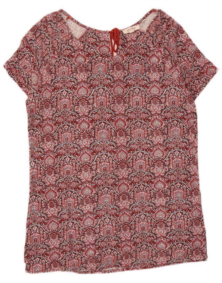 Fat Face Womens Tunic Top UK 12 Medium Red Floral Viscose