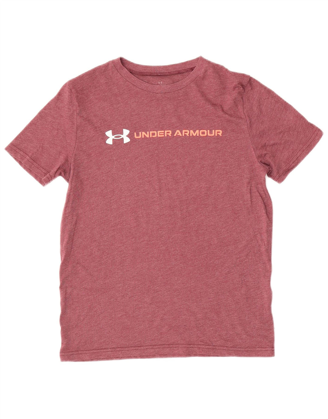 UNDER ARMOUR Boys Graphic T-Shirt Top 9-10 Years Medium Burgundy