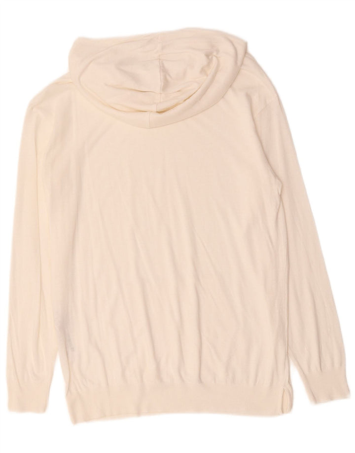Massimo Dutti Womens Hoodie Jumper UK 12 Medium White Lyocell