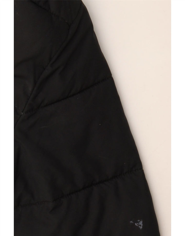 Under Armour Girls Graphic Hooded Padded Jacket 10-11 Years Black Polyester