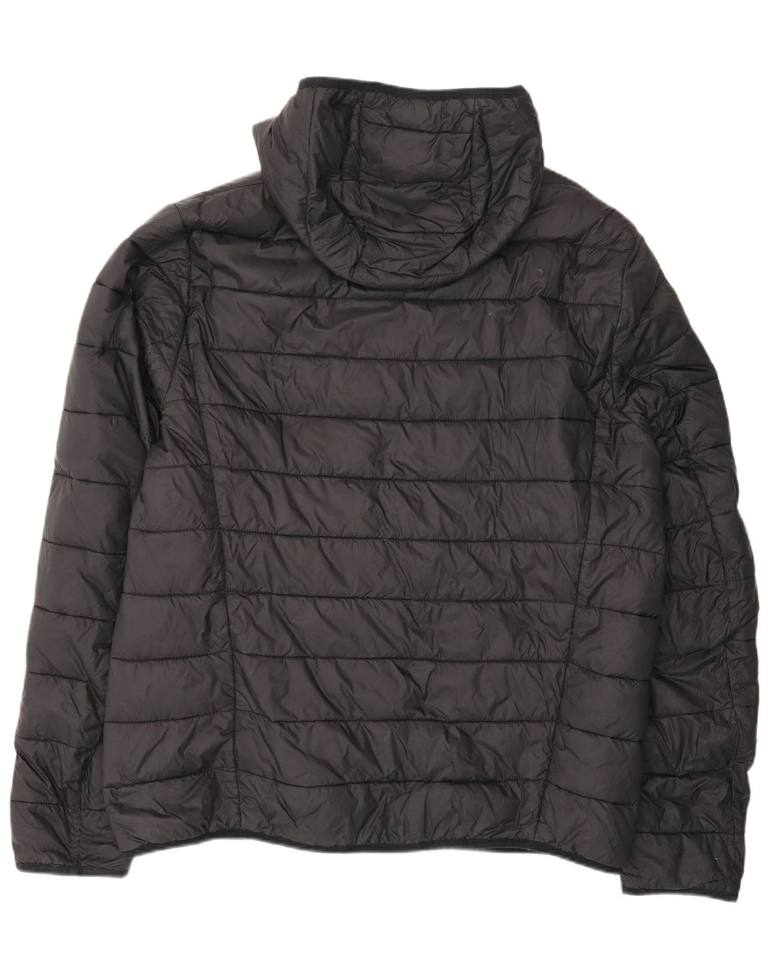 Hugo Boss Mens Hooded Padded Jacket UK 44 2XL Black Polyamide