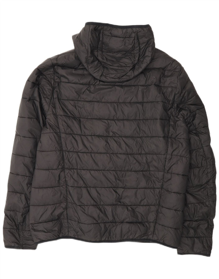 Hugo Boss Mens Hooded Padded Jacket UK 44 2XL Black Polyamide