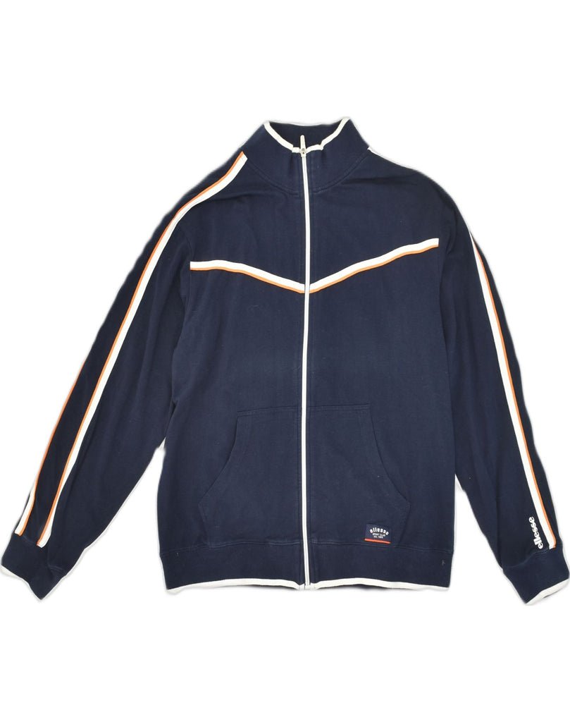 ELLESSE Womens Full Tracksuit UK 12 Medium Navy Blue Cotton | Vintage Ellesse | Thrift | Second-Hand Ellesse | Used Clothing | Messina Hembry 