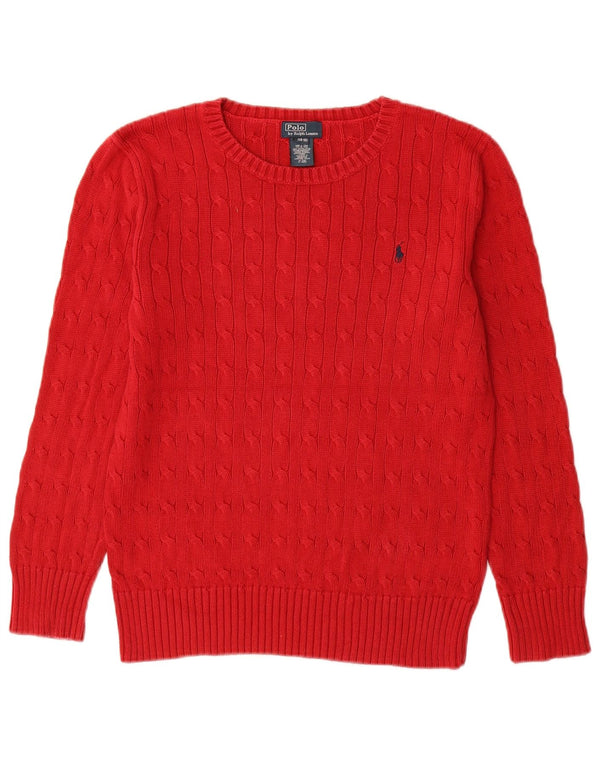 Polo Ralph Lauren Boys Boat Neck Jumper Sweater 14-15 Years Large Red